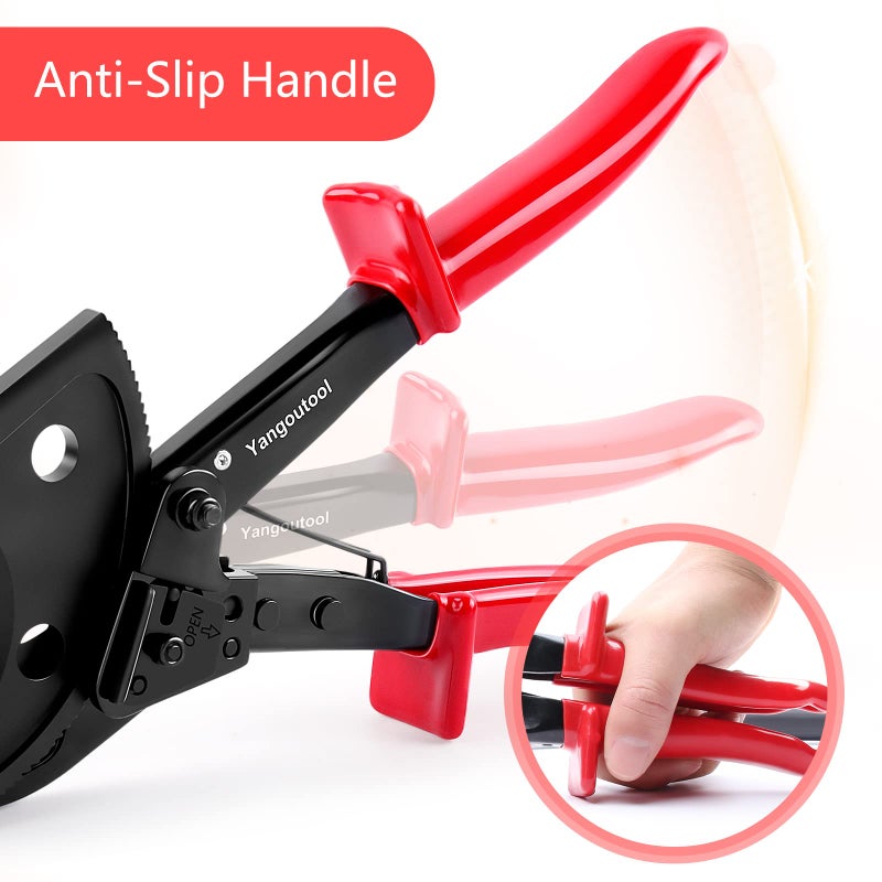 Yangoutool Ratcheting Cable Cutters up to 400mmÂ² /Î¦22.5mm/Î¦0.89 inches Heavy Duty Aluminum Copper Ratchet Wire Cutter for Cutting Electrical Wire - Image 2